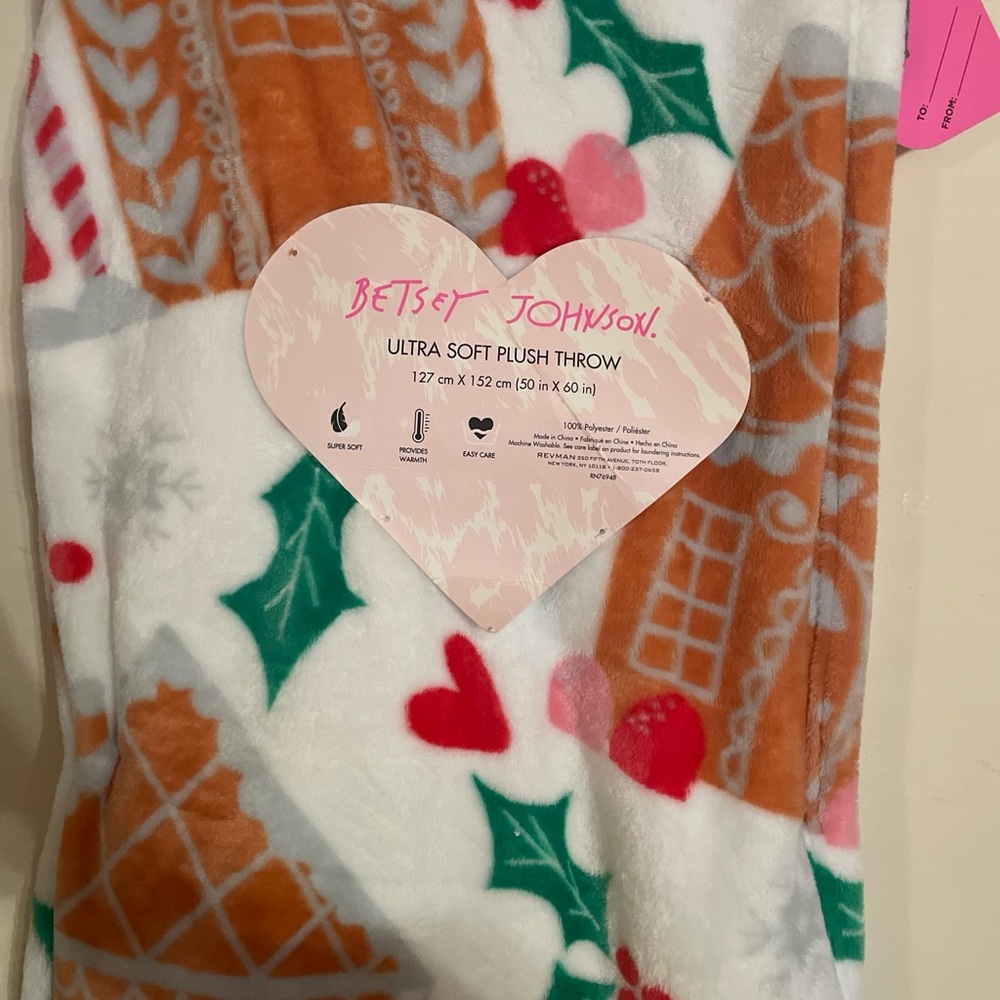 Betsey Johnson gingerbread house blanket